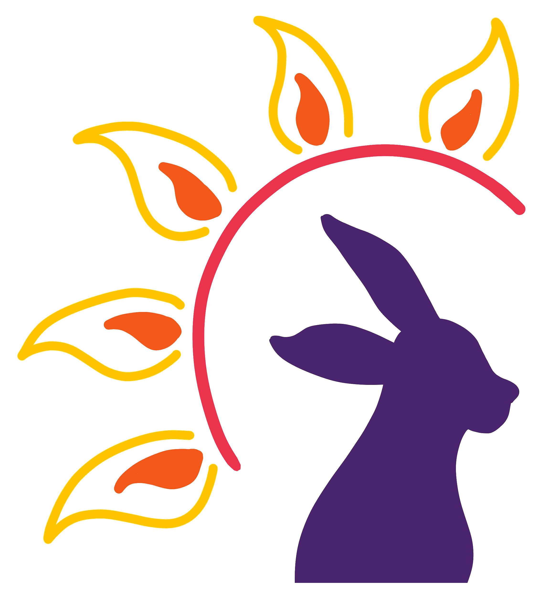 The Cloudless Rabbit logo, a purple rabbit silhouette surrounded by a sun.
